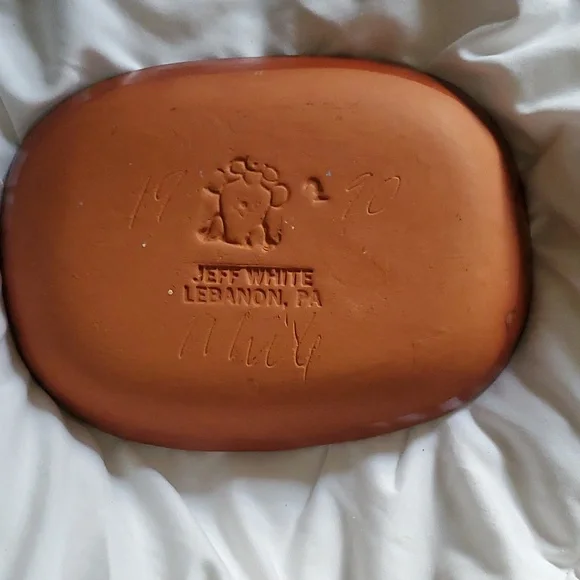 SIGNED Jeff White Redware Pottery of a Rabbit/Hare. Excellent Vintage (1990) con - Picture 2 of 11